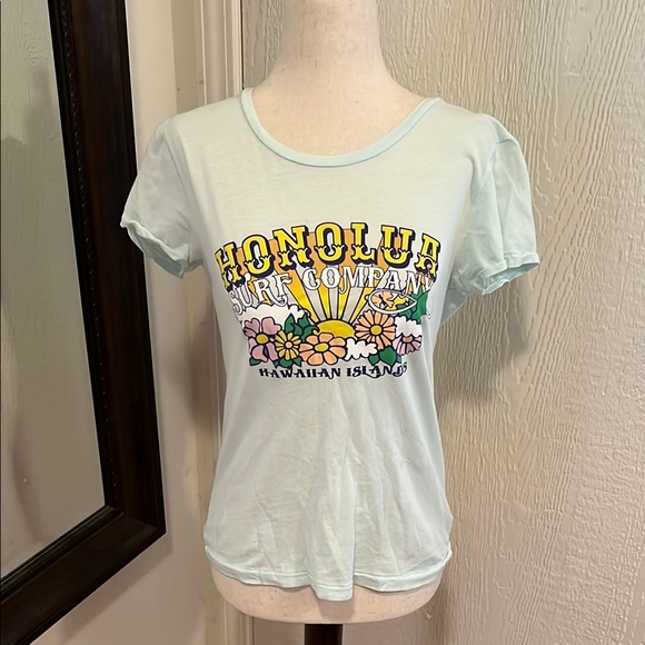 Light Blue Women's Graphic Top - Picture 1 of 4